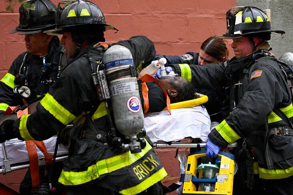 APTOPIX Apartment Building Fire